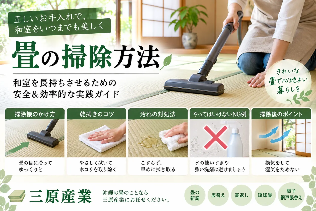畳の正しい掃除方法｜掃除機・乾拭きのコツを那覇市の畳店が解説
