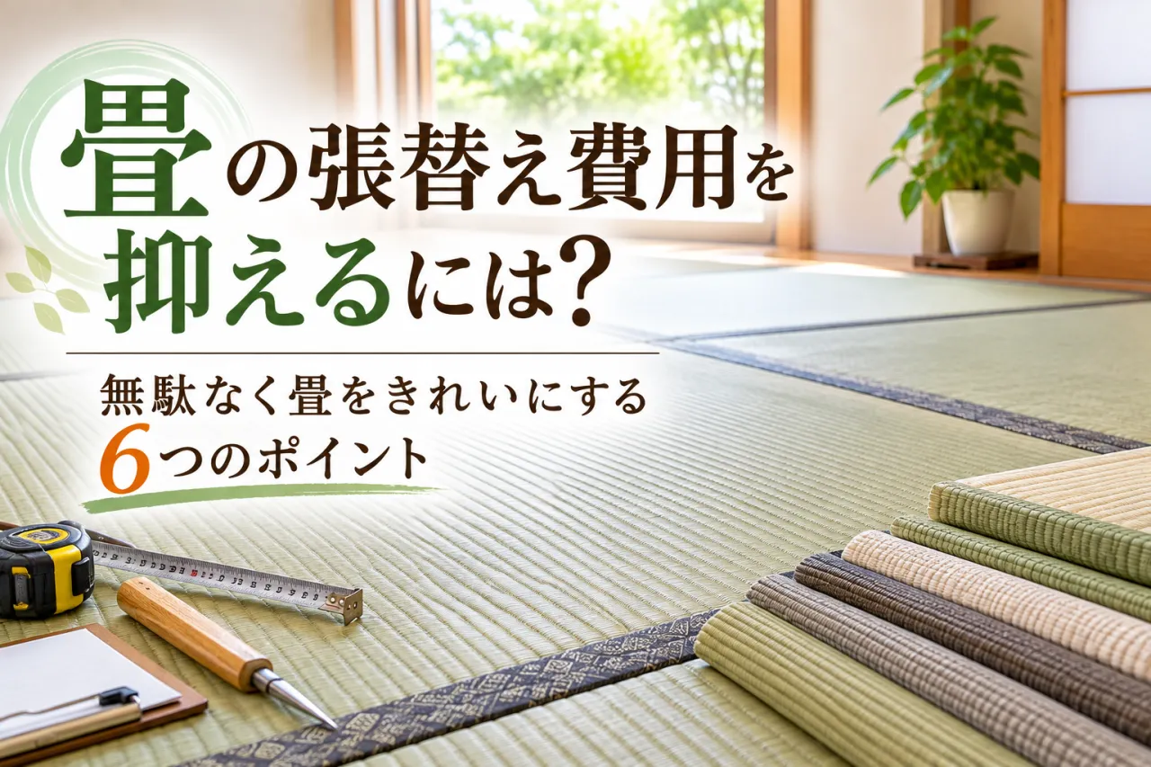 畳の費用を抑える方法｜張替え・畳表選びで失敗しないポイントを畳職人が解説